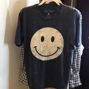 Lotus Fashion Acid Wash Smiley Face Tee
